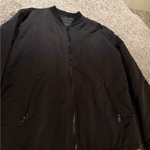 Zara Men's Classic Black Bomber Jacket